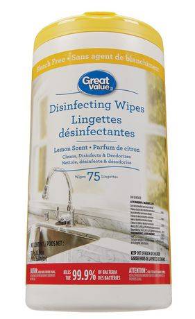 Great Value Disinfecting Wipes Lemon Scent (75 units)