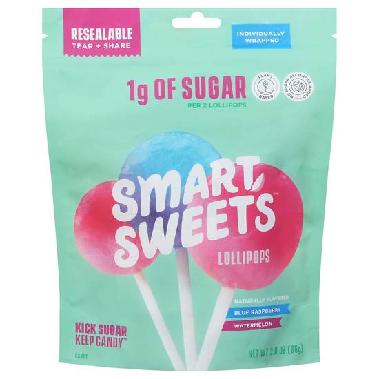 Smartsweets Lollipops (blue raspberry, watermelon)