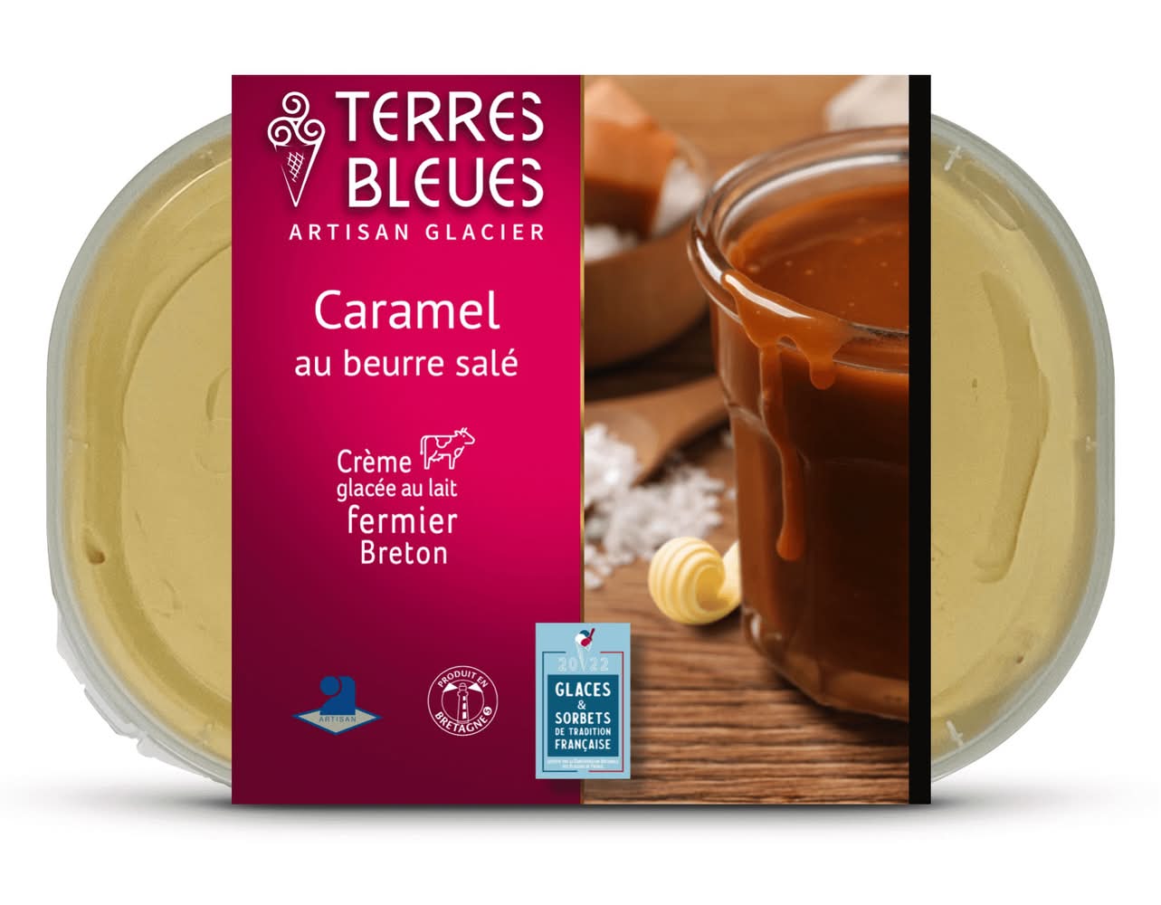 Terres Bleues - Crème glacée, caramel - beurre salé (415g)