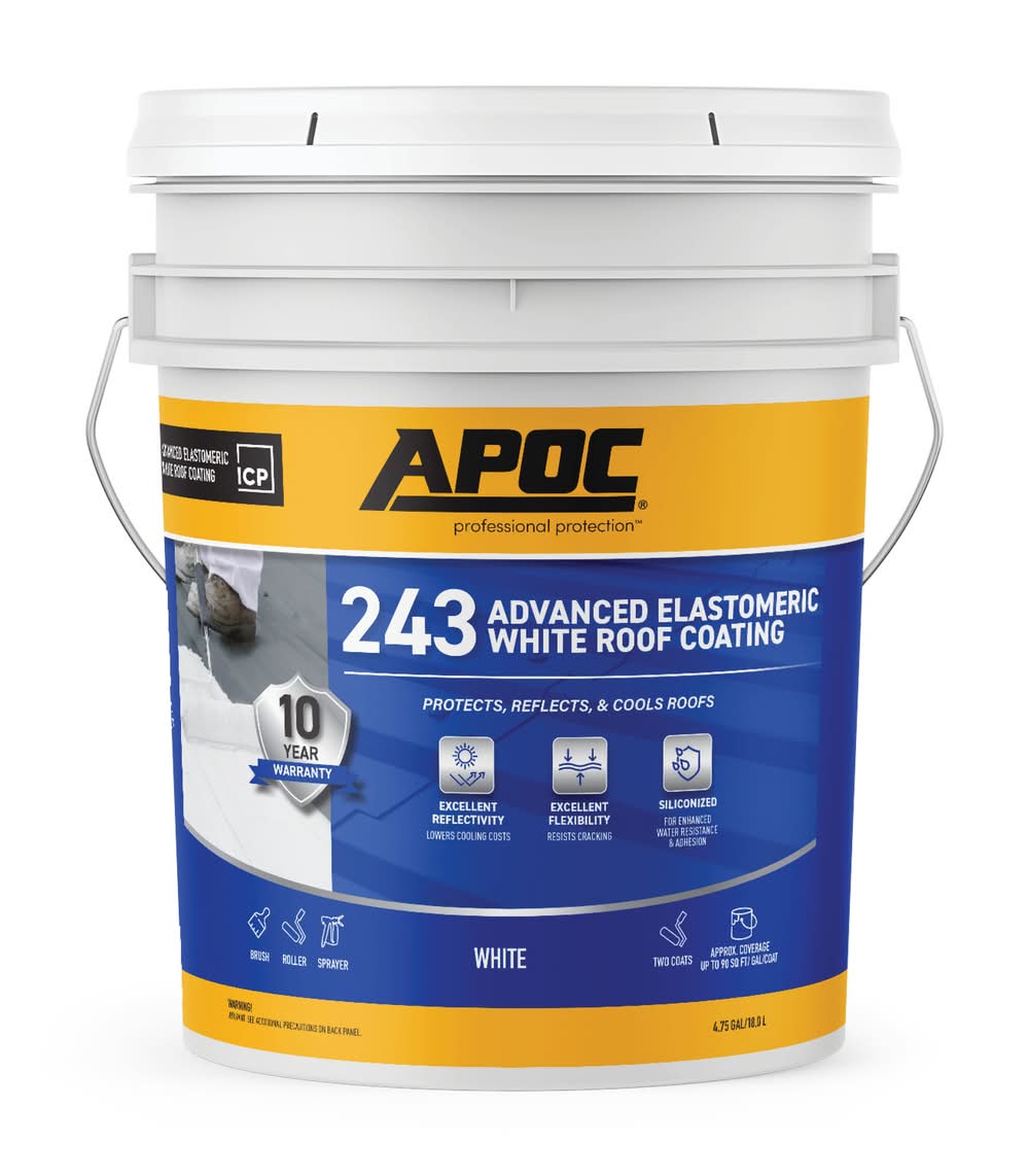 APOC 243 4.75-gallon White Elastomeric Reflective Roof Coating ( 10-year limited Warranty)
