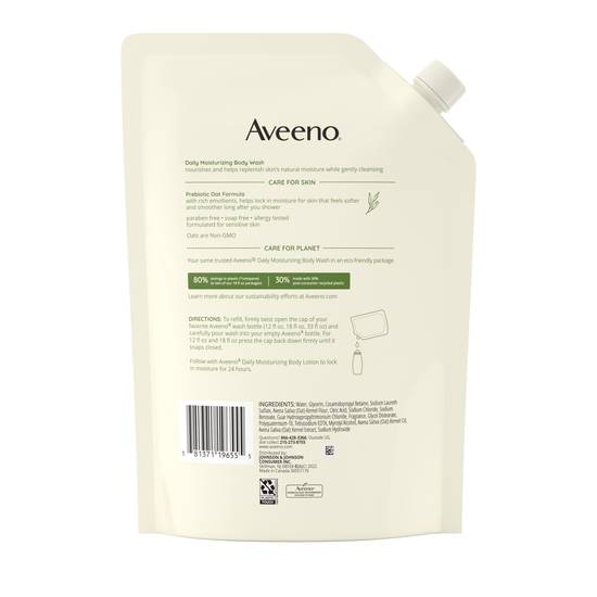 Aveeno Daily Moisturizing Body Wash Refill - Soothing Oat, 36 fl oz