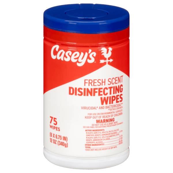 Casey's Fresh Scent Disinfecting Wipes 75ct