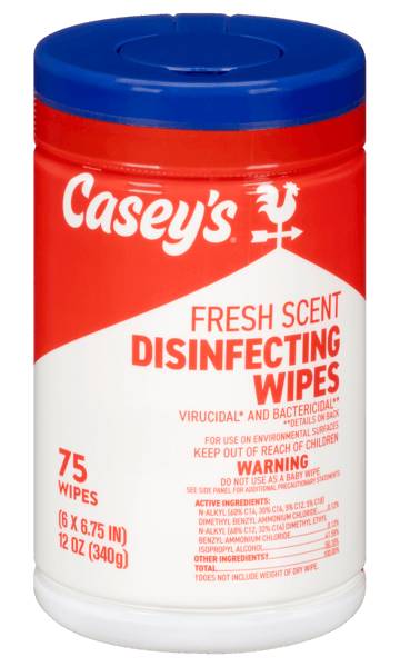 Casey's Fresh Scent Disinfecting Wipes 75ct