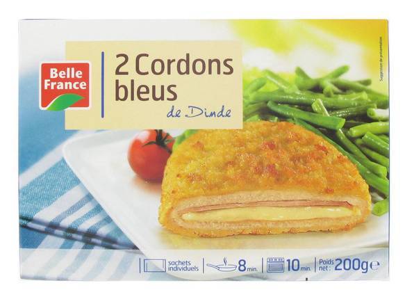 Cord.bleu dinde 2x100g bf, - belle france - 200g