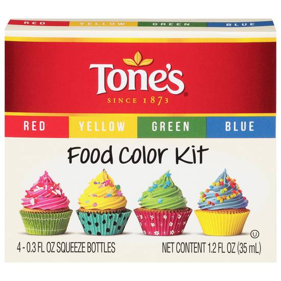Tone's Food Color Kit (red-yellow-green-blue)
