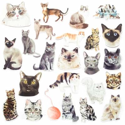 Recollections Cats Die Cut Stickers, 4" x 5.98" (24 ct)