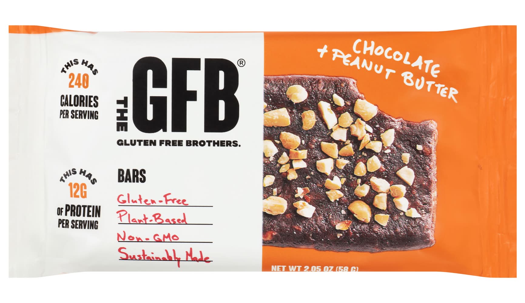 The GFB Gluten Free Bar, Chocolate + Peanut Butter