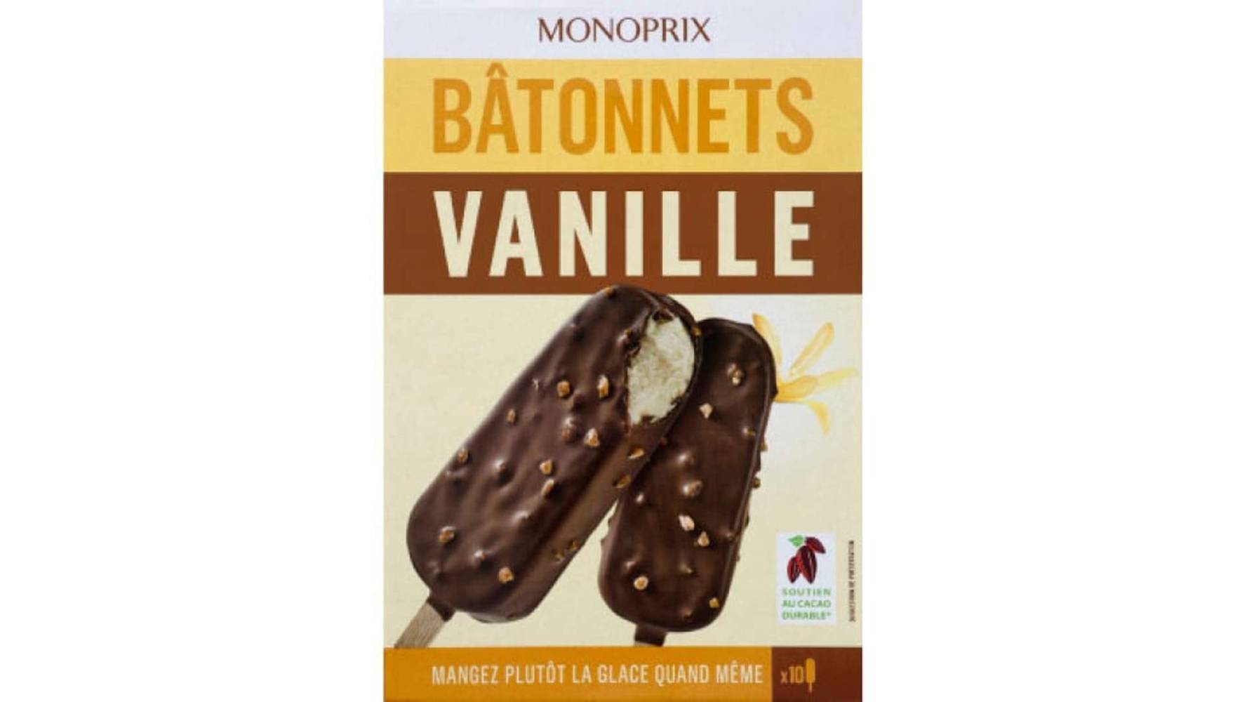 Monoprix - Glaces bâtonnets (vanille)