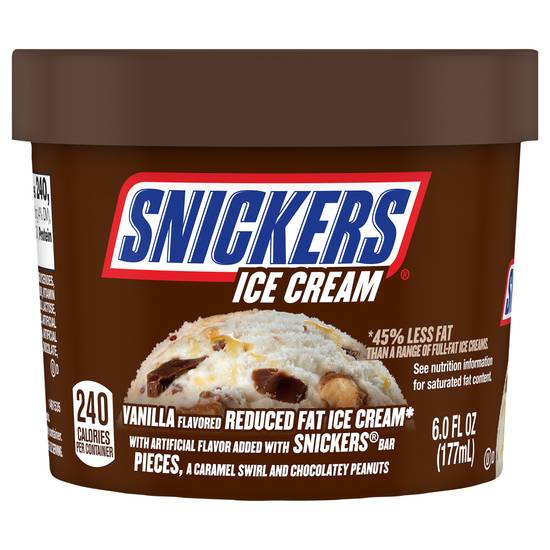 Snickers Reduced Fat Vanilla Ice Cream (6 fl oz)