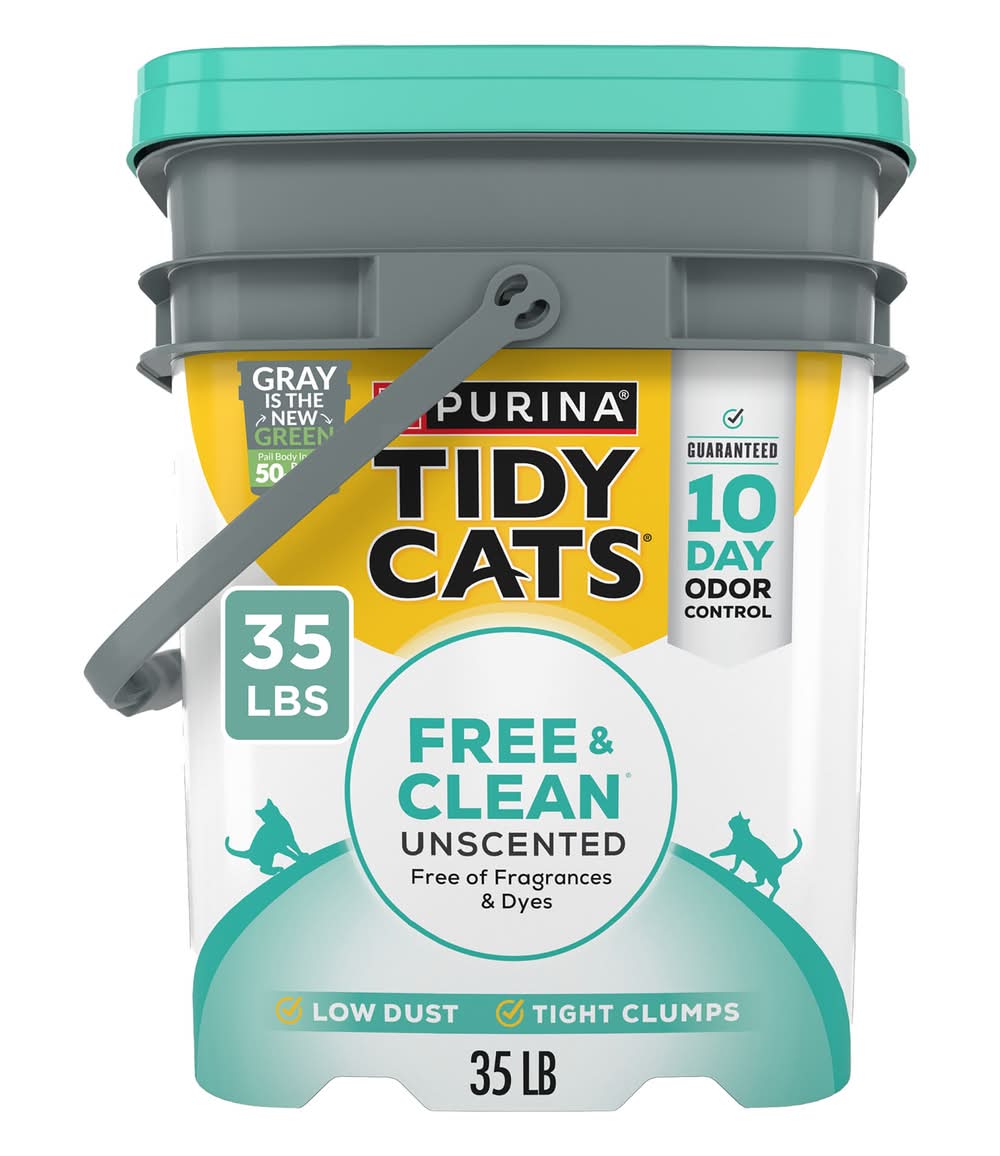 Purina® Tidy Cats® Free & Clean Natural Clumping Multi-Cat Clay Cat Litter - Unscented, Low Dust (Size: 35 Lb)
