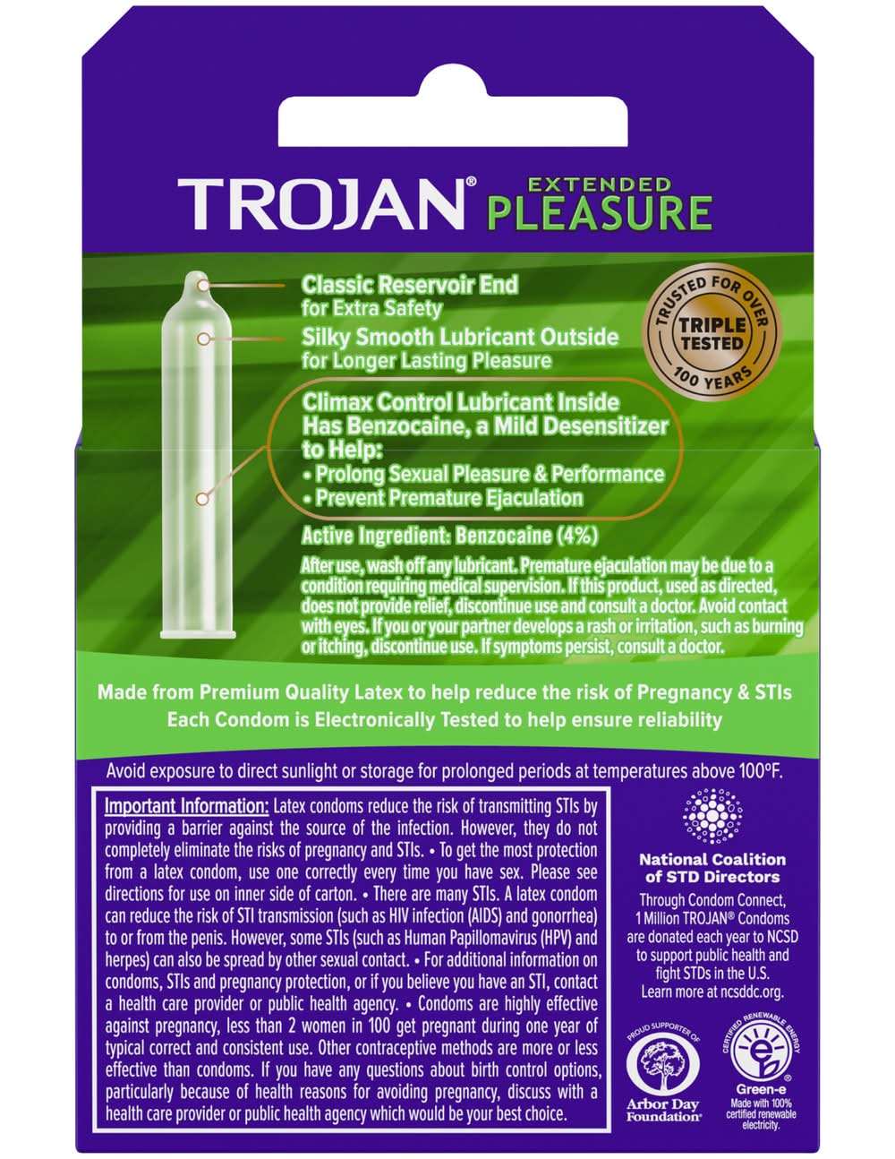 Trojan Extended Pleasure Lubricated Latex Condoms (3 ct) | Postmates Trojan Extended Pleasure Lubricated Latex Condoms (3 ct) | Postmates