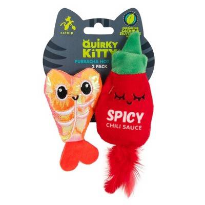 Quirky Kitty Purracha Hot Sauce & Shrimp Plush Toy For Cat (2 ct)