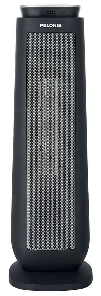Pelonis 1500-Watt 23 In. Digital Tower Indoor Ceramic Heater Quiet Operation W/ Safety Overheat Protection And Fan Mode In Black