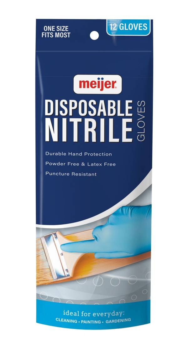 Meijer Disposable Nitrile Gloves One Size Fits Most