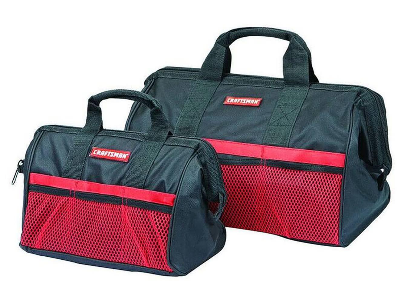 Craftsman 13 In. W X 18 In. H Ballistic Nylon Tool Bag Set Black/Red 2 Pc