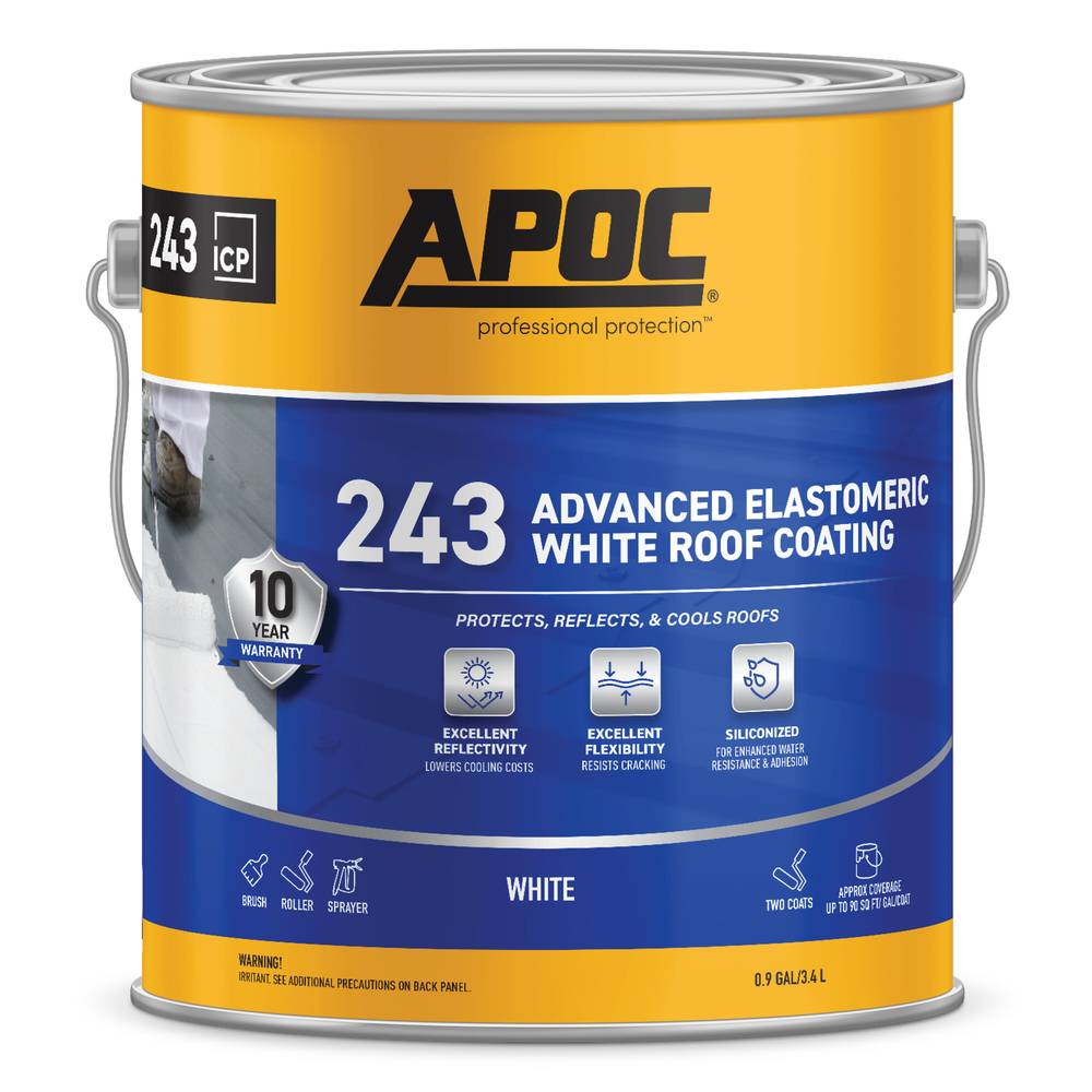 APOC 243 0.9-Gallon White Elastomeric Reflective Roof Coating (10-year Limited Warranty) | AP-2431