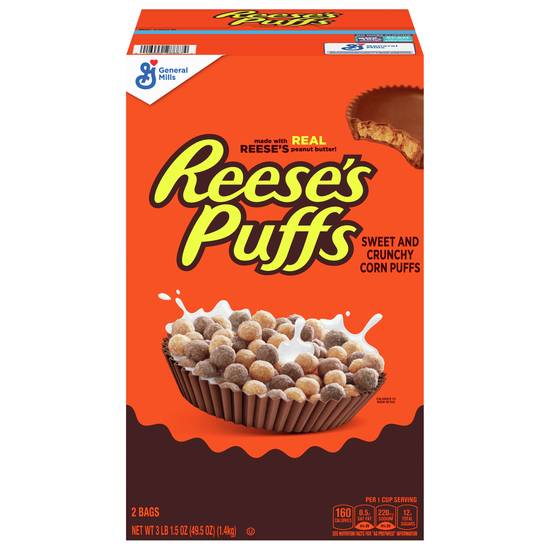 Reese's Puffs Sweet & Crunchy Peanut Butter Corn Puffs Cereal