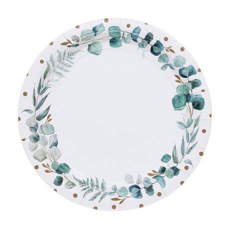 7" greenery paper plates