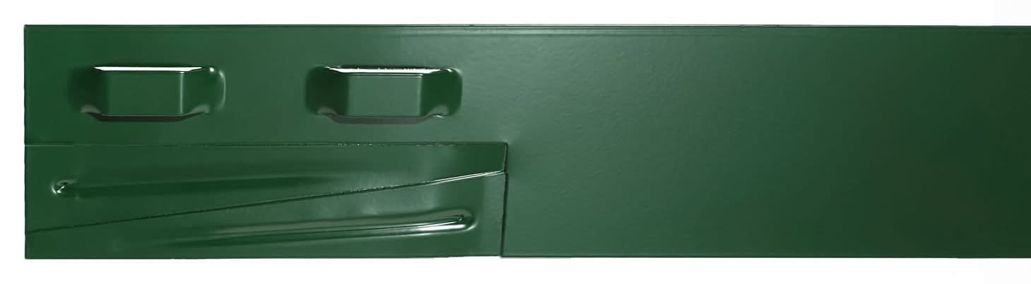 Colmet 8-ft x 4-in The Original Attached-Stake Green Steel Landscape edging section with stakes