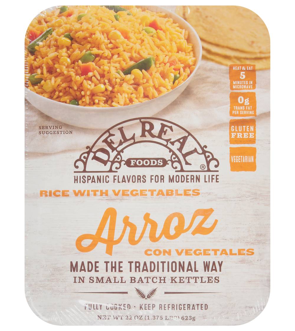 Del Real Foods Gluten Free Vegetarian Rice With Vegetables, Hispanic (22 oz)