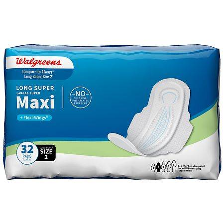 Walgreens Maxi Pads With Super Wings (32 ct)