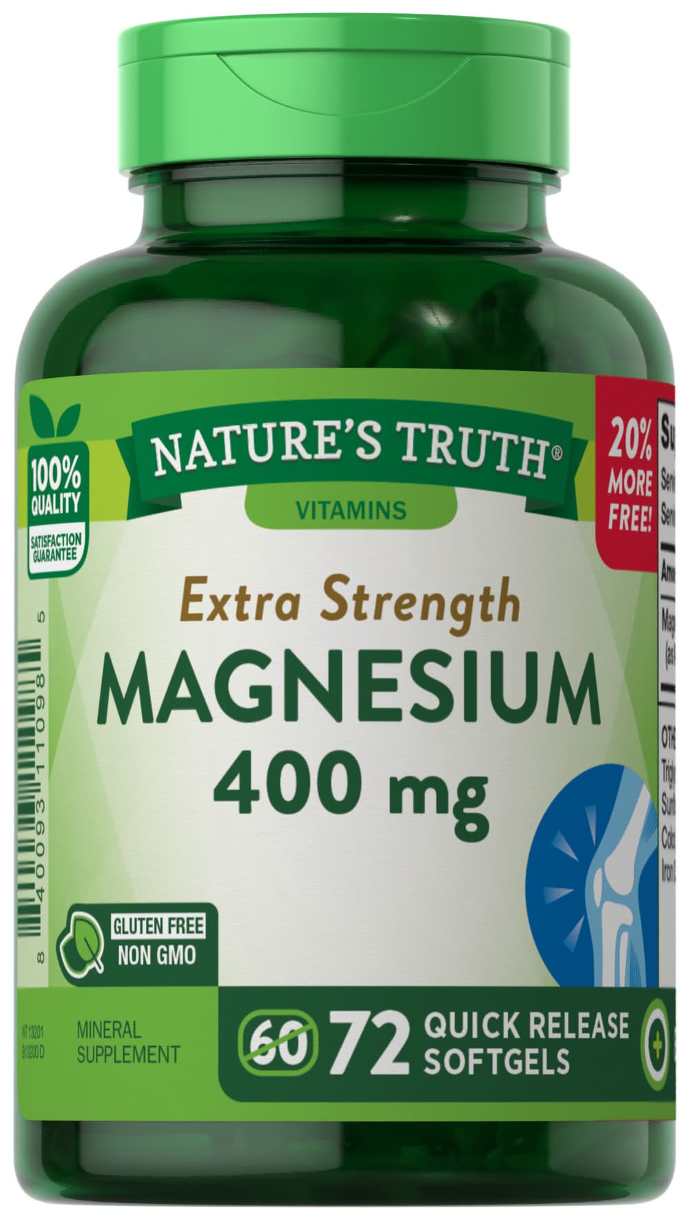 Nature's Truth Extra Strength Magnesium 400 mg Gluten Free (6.4 oz)