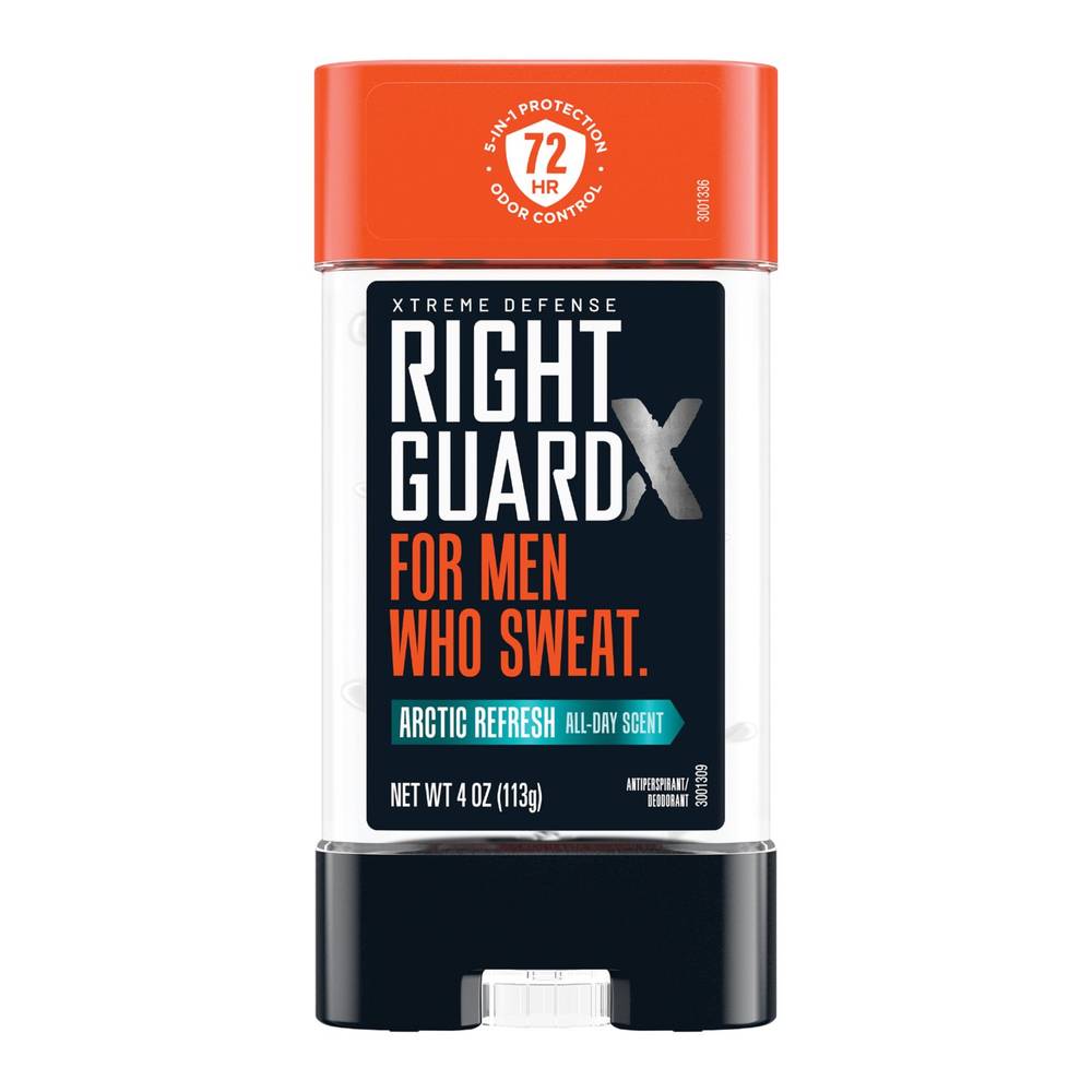 Right Guard Xtreme Defense 72-Hour Antiperspirant & Deodorant Stick, Arctic Refresh, 4 Oz