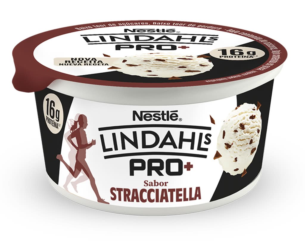 Lindahls  - Iogurte SÃ³lido Proteico Stracciatella, embalagem de 160 g