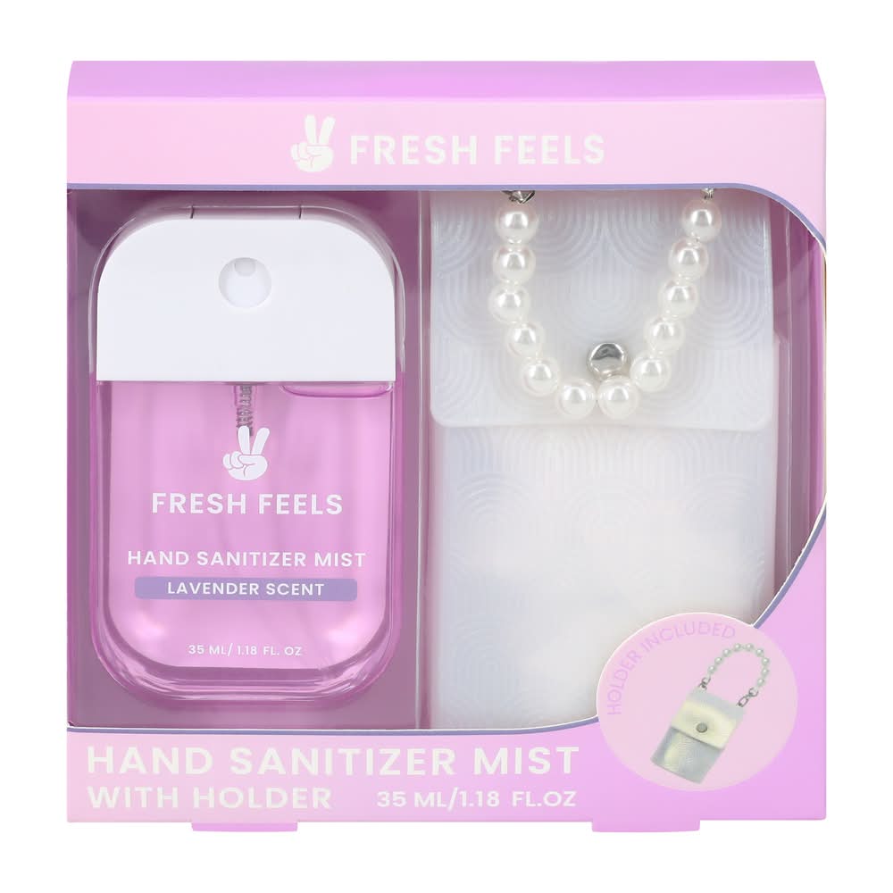 Fresh Feels Lavender Scent Hand Sanitizer Mist With Holder Set 1.18oz Lavender