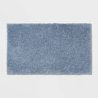 20"x34" Antimicrobial Bath Rug Blue - Threshold™: Machine Washable, Latex Backed, Tufted Polyester