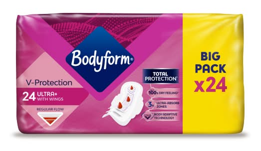 Bodyform Women, Cour-V Ultra Normal Sanitary Pads (24 pack)
