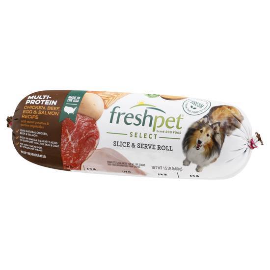 Freshpet Multi-Protein Chicken Beef Egg & Salmon Recipe Dog Food