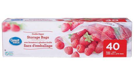 Great Value Large Double Zipper Storage Bags (40 bags)