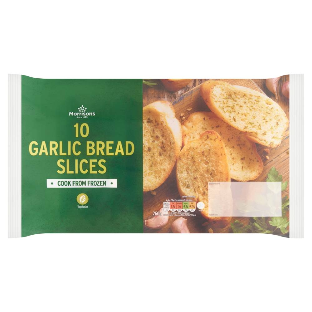 MORRISONS GARLIC BREAD SLICES 260G