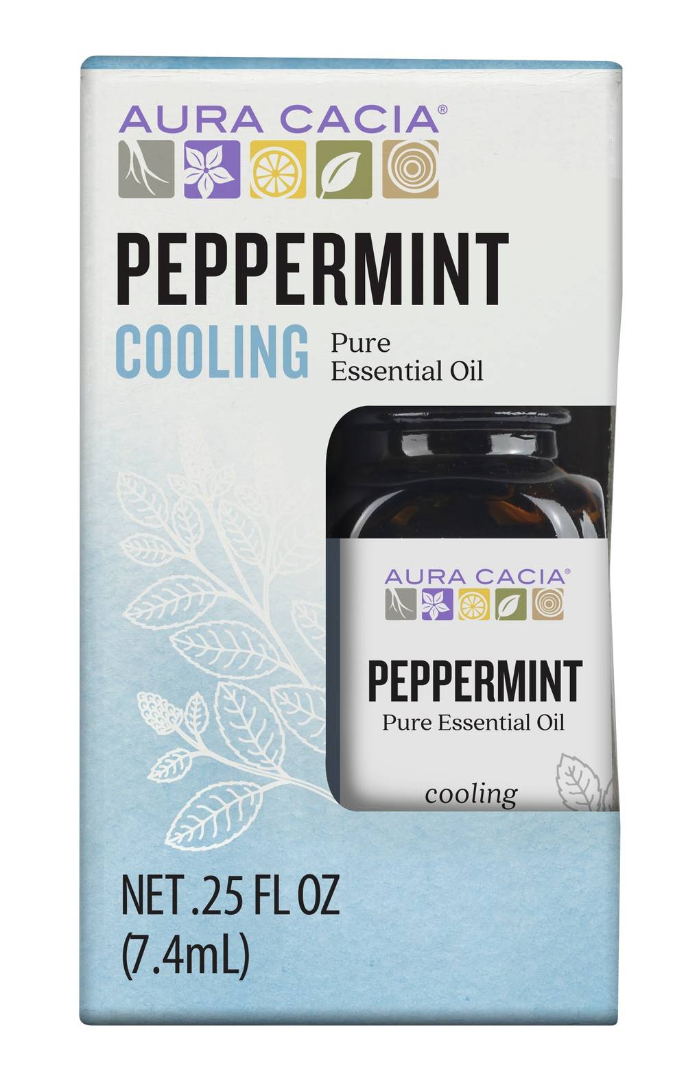 Aura Cacia Cooling Pure Essential Oil - Peppermint, 0.25 fl oz