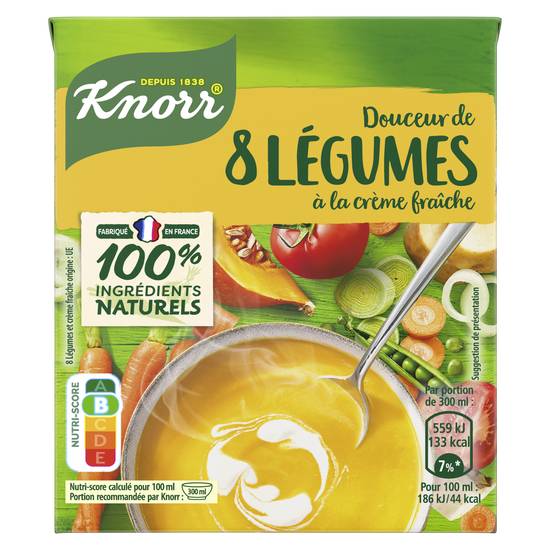 Knorr - Soupe liquide douceur de 8 Légumes à la crème fraîche (300 ml)