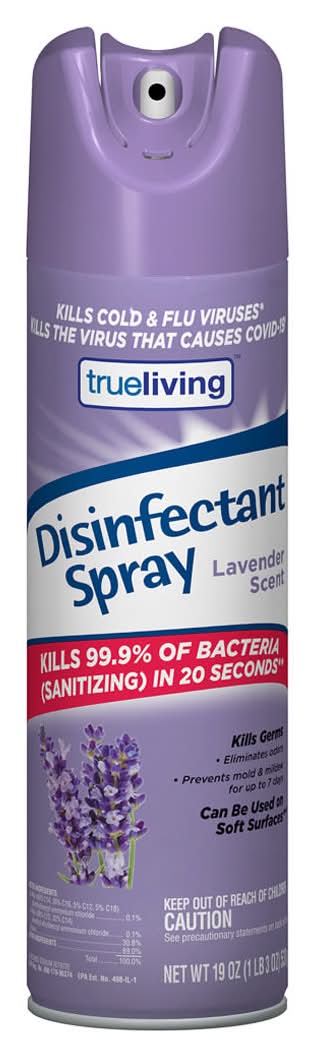 True Living Disinfectant Spray For Cold & Flu Viruses, Lavender (19 oz)