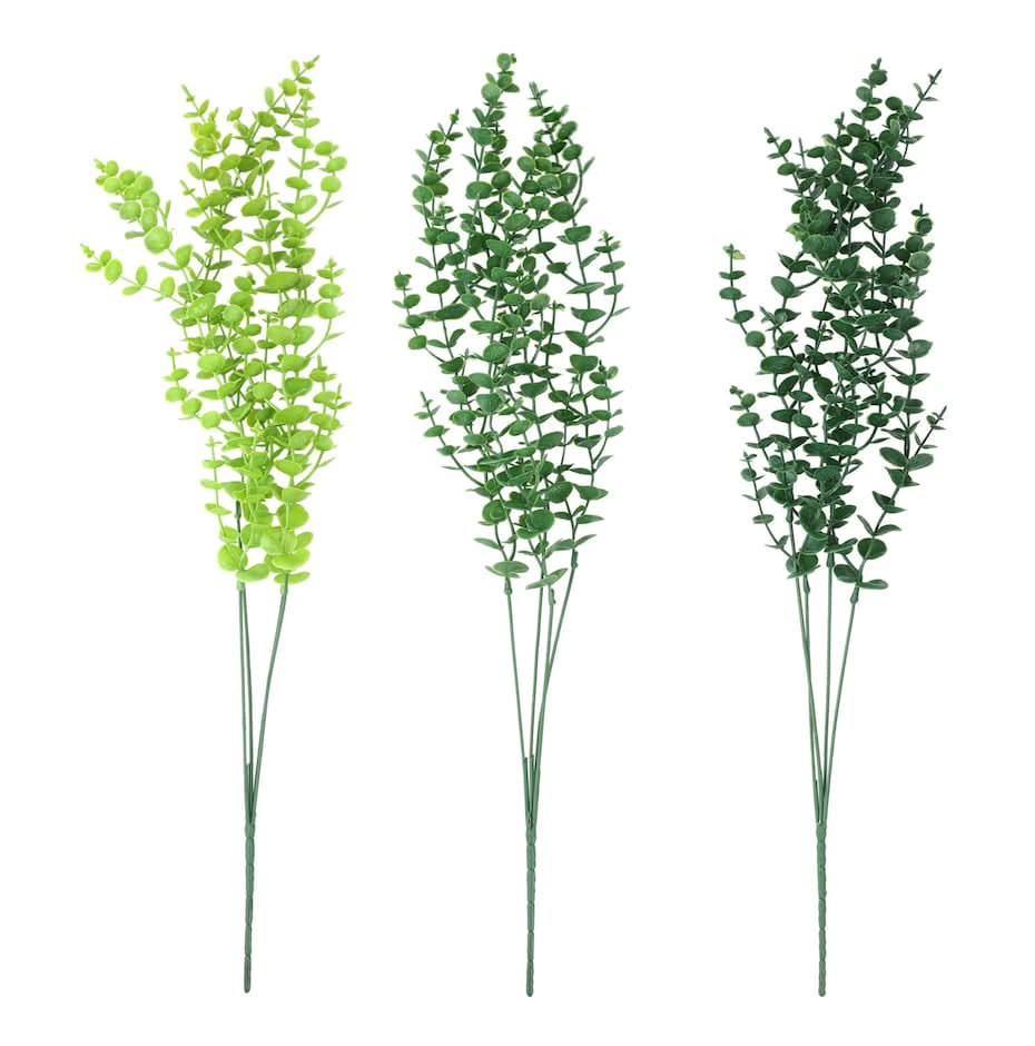 Floral Garden Assorted Artificial Eucalyptus Bush Vines, 15 in.