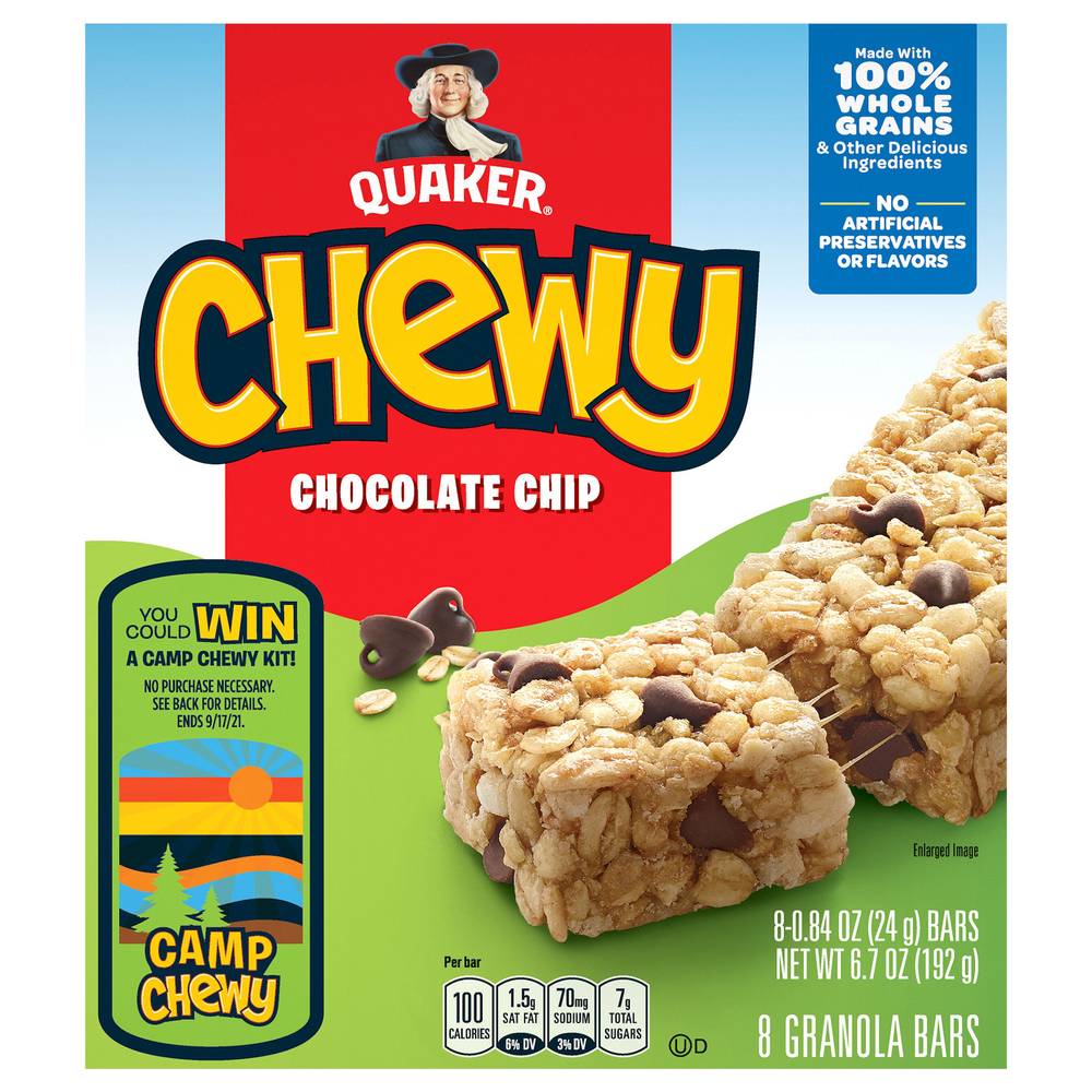 Quaker Chewy Granola Bars, Chocolate Chip (6.7 oz, 8 ct)