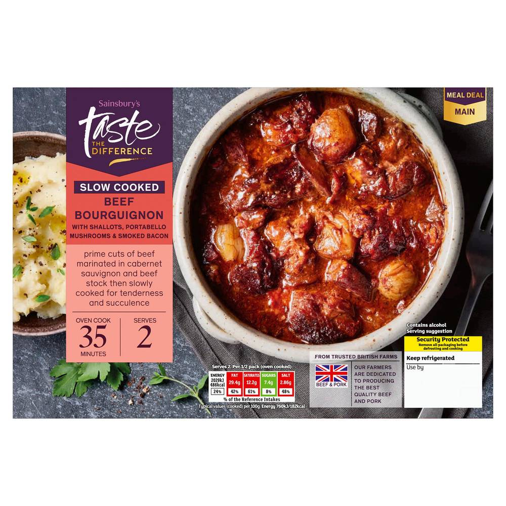 Sainsbury's Taste the Difference Slow Cooked Beef Bourguignon (545g)