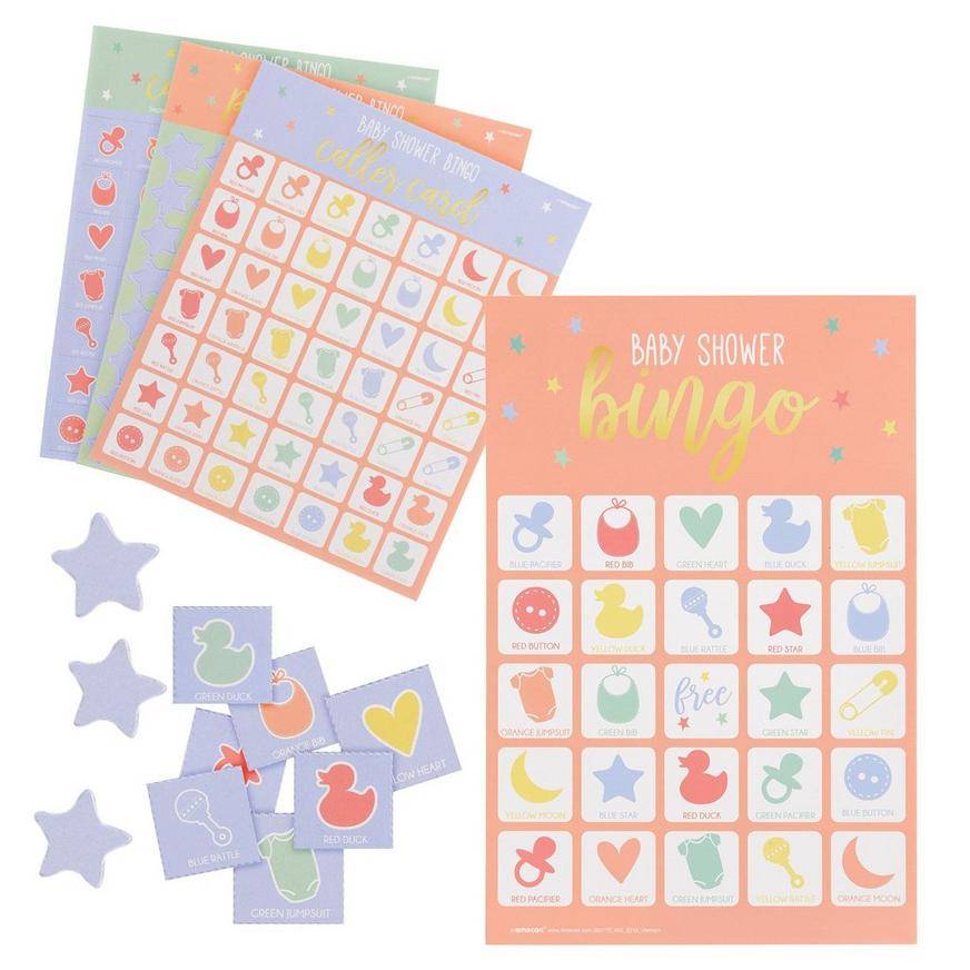 Party City Pastel Stars Bingo Baby Shower Game (multicolor) (16 ct )