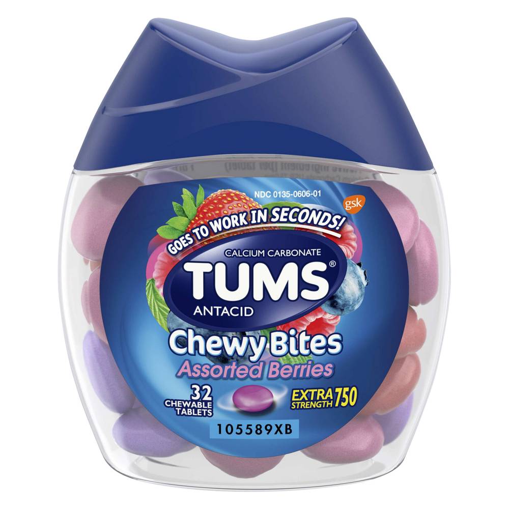 Tums Antacid Assorted Berries Flavor Chewy Bites (9.14 oz, 32 ct)