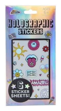Holographic Stickers 6 Sheets Good Vibes