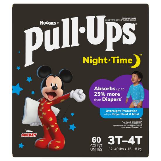 Huggies Pull-Ups Training Pants 3t-4t Night Time Disney Pixar (60 ct)