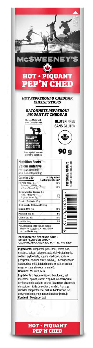 McSweeney's Cheese Sticks, Hot Pepperoni & Cheddar (90 g)