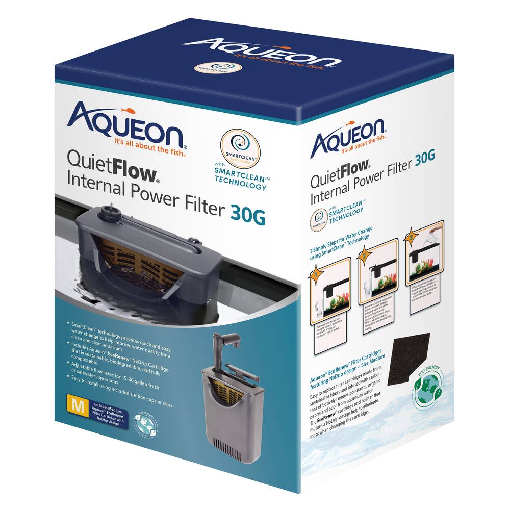 Aqueon Quietflow Internal Filter With Smart Clean Technology, Medium