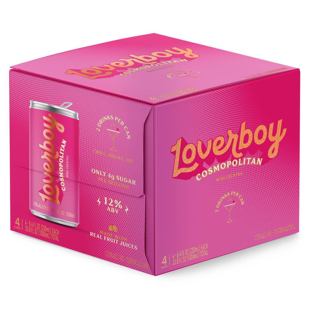 Loverboy Cosmopolitan Wine Cocktail (4 pack, 8.4 fl oz)