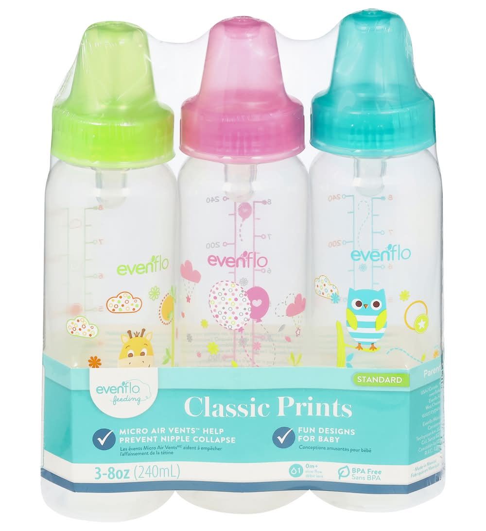 Evenflo Slow Flow Baby Breastfeeding Bottles (3.8 oz)