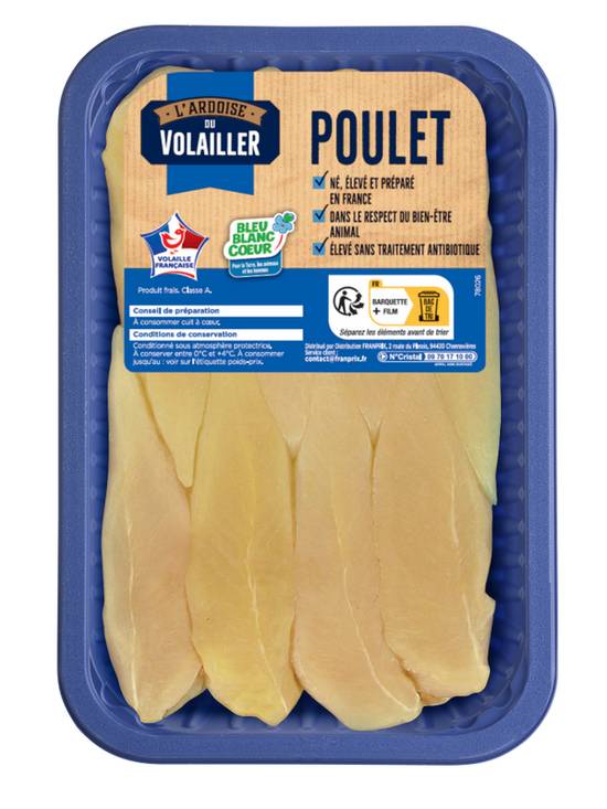 Aiguillettes de poulet jaune L'ARDOISE DU VOLAILLER 240g