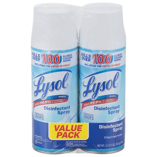 Lysol Crisp Linen Scent Disinfectant Spray (2 ct)